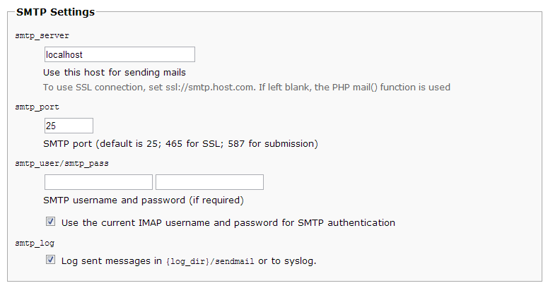 Ajuste as configurações de SMTP
